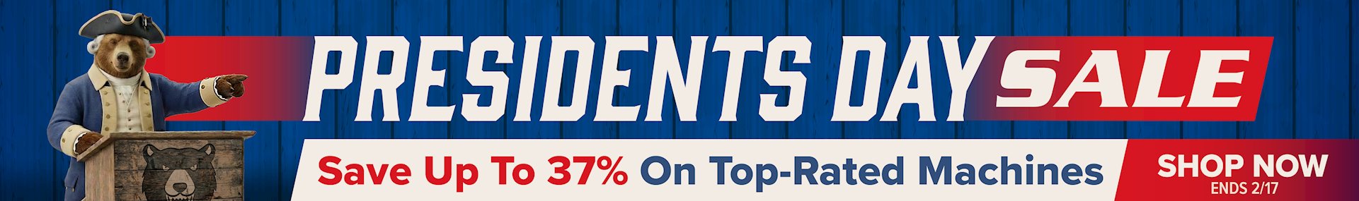Banner for 2-10 Presidents Day Sale