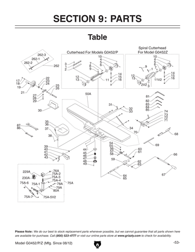 Part Diagram for G0452Z