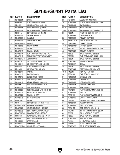 Part Diagram for G0491