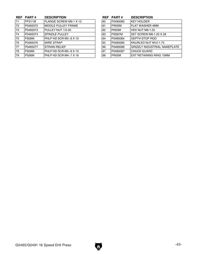 Part Diagram for G0491
