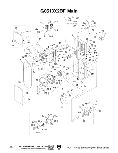 Part Diagram for G0513X2BF