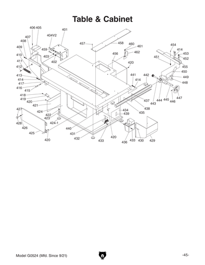 Part Diagram for G0524