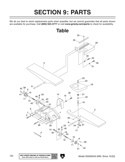 Part Diagram for G0526A40