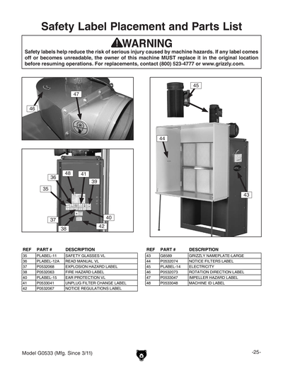 Part Diagram for G0533