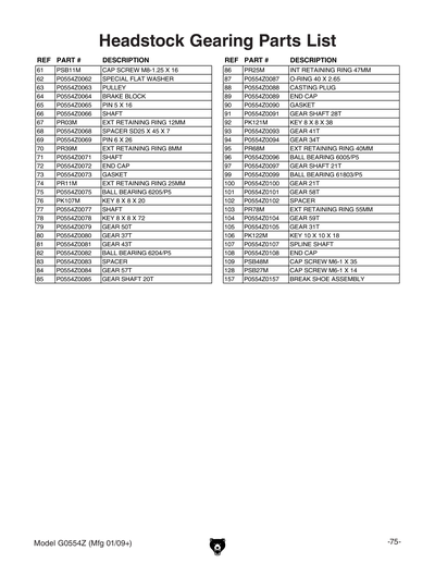 Part Diagram for G0554Z