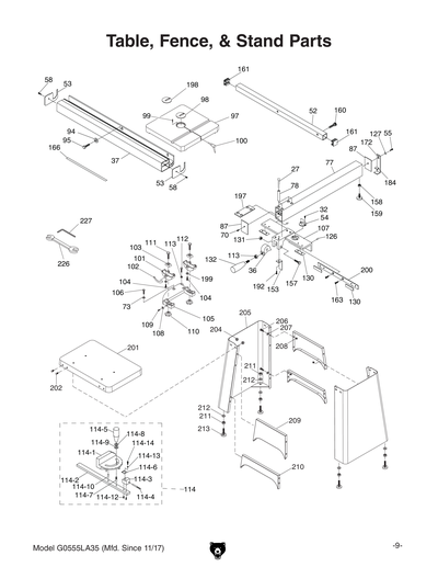 Part Diagram for G0555LA35