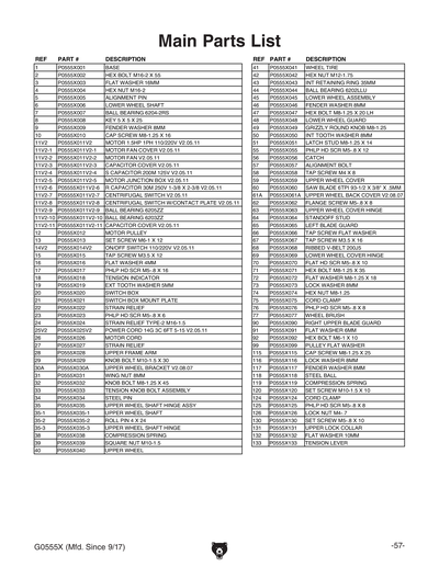 Part Diagram for G0555X
