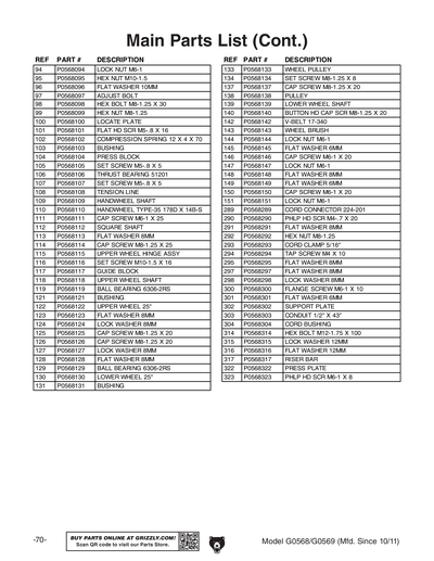 Part Diagram for G0568