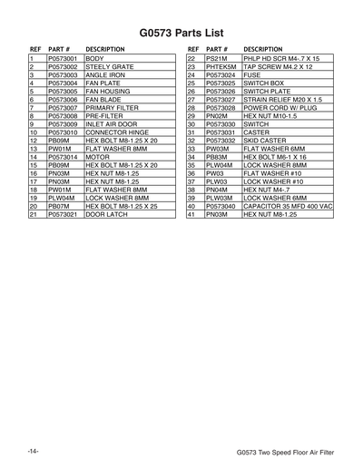Part Diagram for G0573