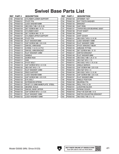 Part Diagram for G0592