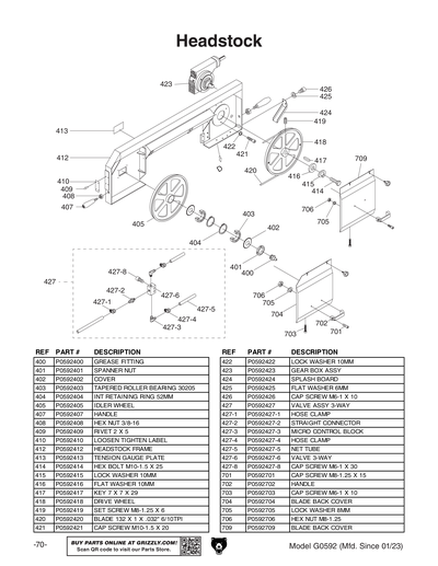 Part Diagram for G0592