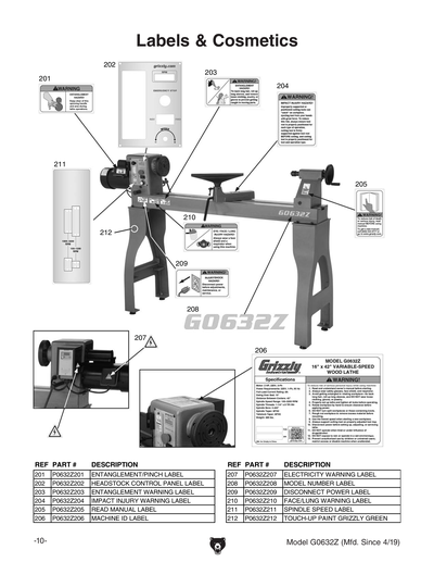 Part Diagram for G0632Z