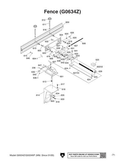 Part Diagram for G0634XP