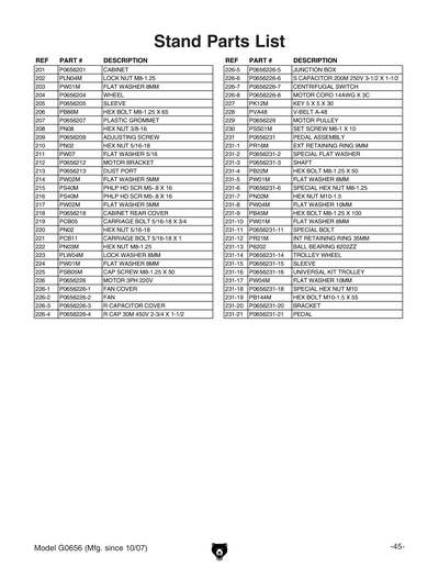 Part Diagram for G0656PX