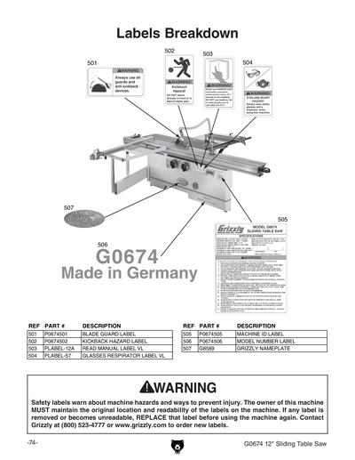 Part Diagram for G0674
