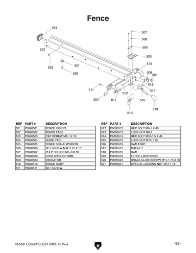 Part Diagram for G0690