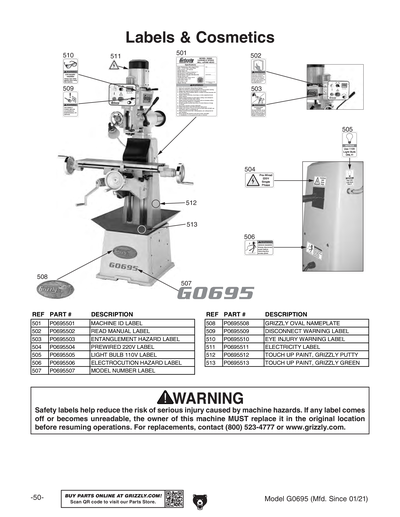 Part Diagram for G0695