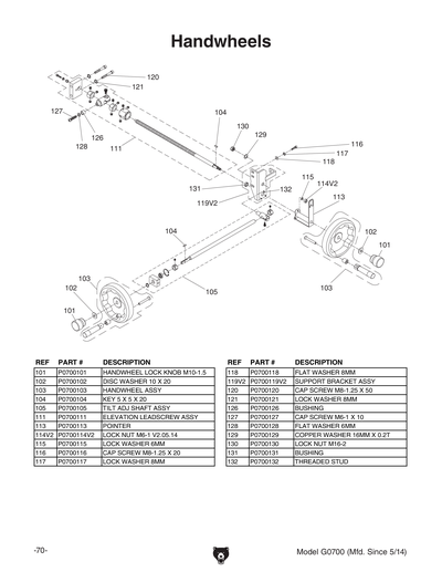 Part Diagram for G0700