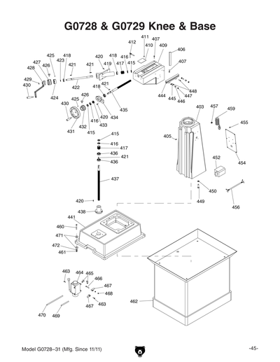 Parts for G0729 6