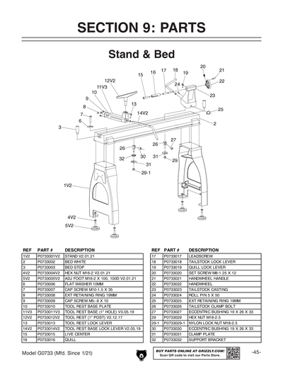 Part Diagram for G0733