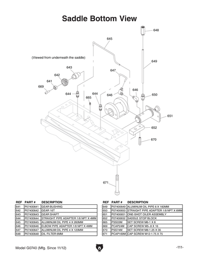 Part Diagram for G0740