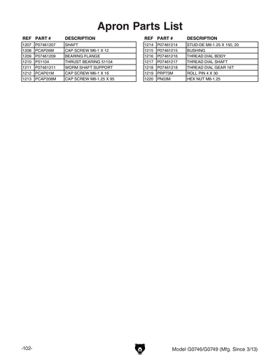 Part Diagram for G0746