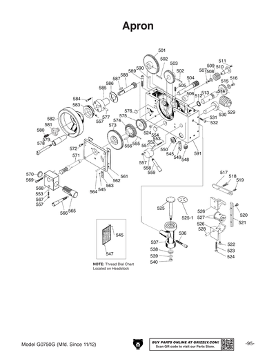 Part Diagram for G0750G