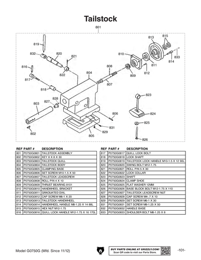 Part Diagram for G0750G