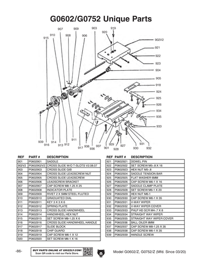 【まりページ】 Parts for G0752Z 10