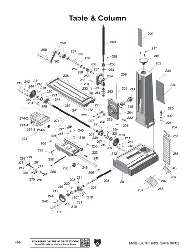 Part Diagram for G0761