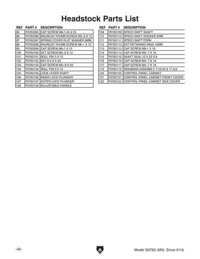 Part Diagram for G0762