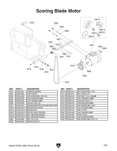 Part Diagram for G0764
