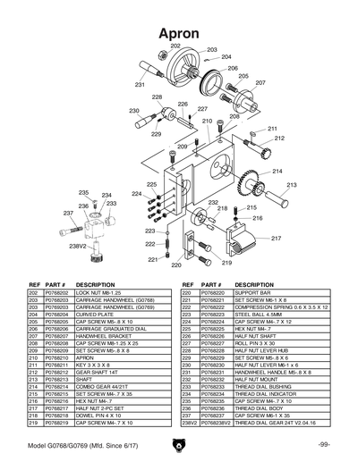 Part Diagram for G0768