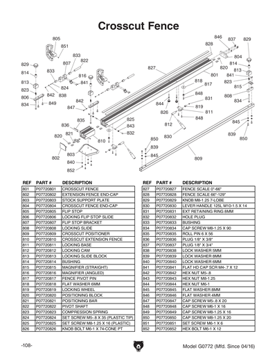 Part Diagram for G0772