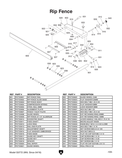 Part Diagram for G0772