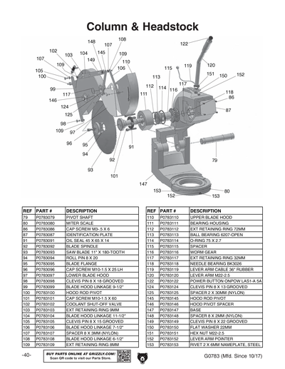 Part Diagram for G0783
