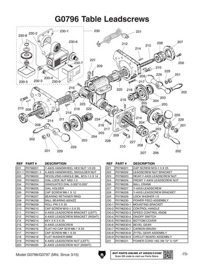 Part Diagram for G0796