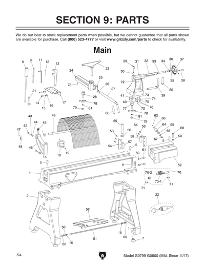 Part Diagram for G0799