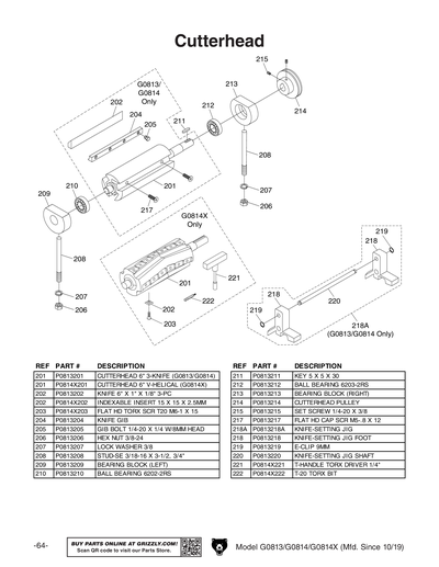 Part Diagram for G0813