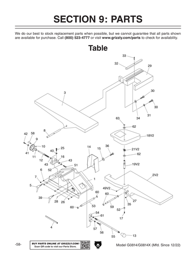 Part Diagram for G0814