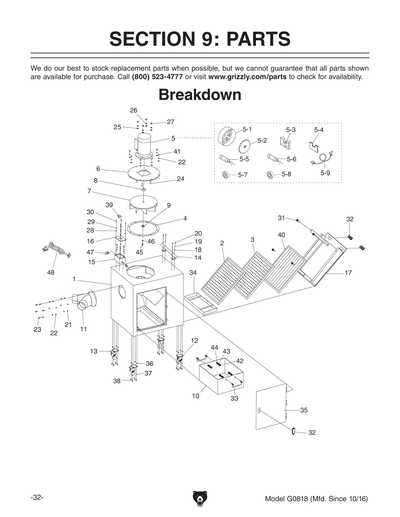 Part Diagram for G0818