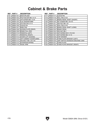 Part Diagram for G0824