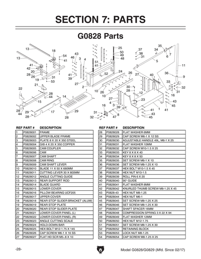 Part Diagram for G0828