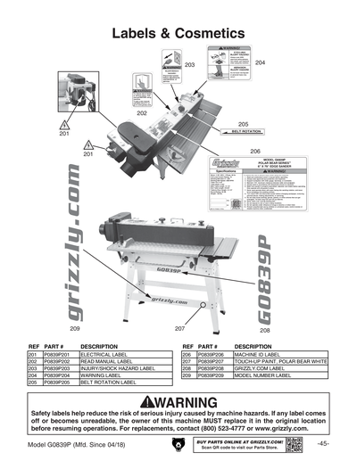 Part Diagram for G0839P