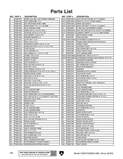 Part Diagram for G0857
