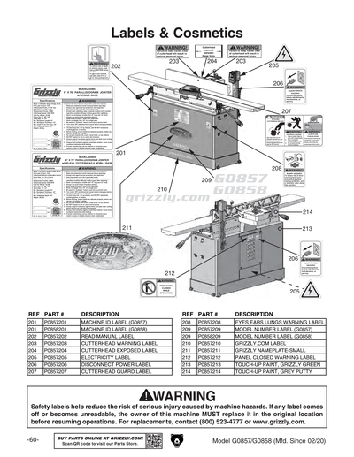Part Diagram for G0858