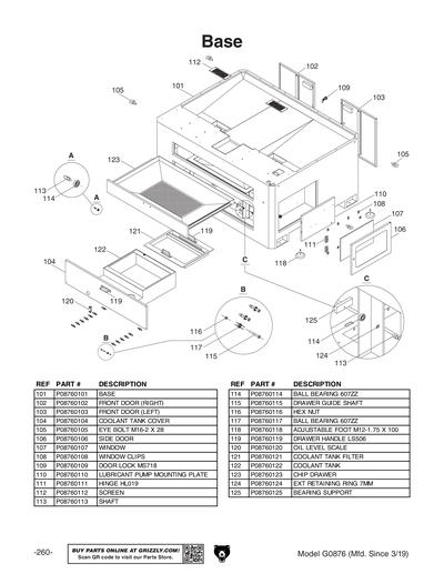 Parts for G0876 8