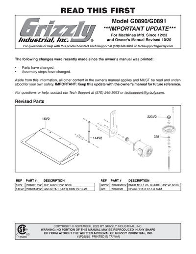 Part Diagram for G0890