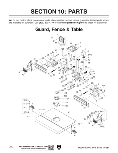 Part Diagram for G0900