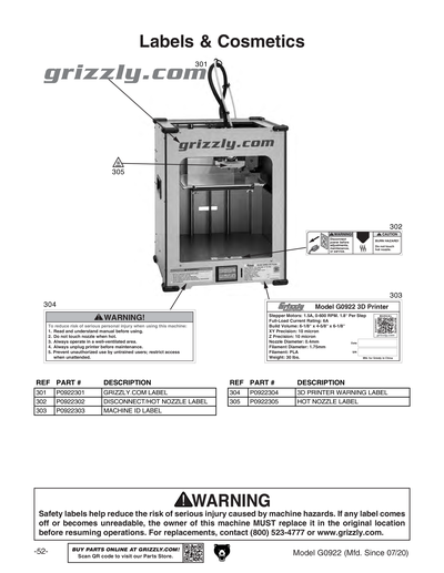 Part Diagram for G0922